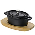 Gibson Home Campton 0.35-Quart Mini Oval Cast Iron Casserole Dutch Oven, Black 1 thumbnail image