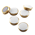 See Jane Work® Luxe Magnets, 1", White/Gold, Pack Of 6