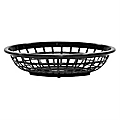 Tablecraft Oval Plastic Side Order Baskets, Black, Pack Of 12 Baskets 1 thumbnail image