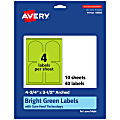Avery® Print-To-The-Edge Labels With Sure Feed® Technology, 94600-BGP10, Arched, 4-3/4" x 3-1/2", Matte Bright Green, Pack of 40 1 thumbnail image