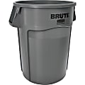 Rubbermaid Commercial Brute 44-Gallon Vented Utility Containers - 44 gal Capacity - Round - Gray - 4 / Carton