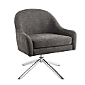 Linon Tydle Swivel Accent Chair, Granite/Chrome
