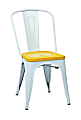 Office Star™ Bristow Armless Chairs with Wood Seats, Ash Yellowstone/White, Set Of 4 Chairs
