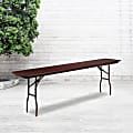 Flash Furniture Melamine Laminate Folding Training Table, 30"H x 18"W x 96"D, Mahogany 1 thumbnail image