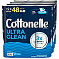 Cottonelle Ultra Clean Toilet Paper - 1 Ply - 248 Sheets/Roll - White - Paper, Fiber - 12 Per Pack - 4 / Carton 1 thumbnail image