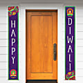 Amscan Happy Diwali Hanging Canvas Flags, 74" x 13-1/2", Purple, Pack Of 2 Flags