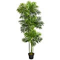 Nearly Natural Phoenix Palm 72”H Artificial Tree With Pot, 72”H x 15”W x 15”D, Green