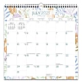 2023-2024 Plato 18-Month Monthly Office Wall Calendar, 12" x 12", Seaside Currents, July To December