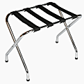 CSL Flat-Top Steel Luggage Racks, 20"H x 26"W x 16"D, Chrome, Pack Of 6 Racks 1 thumbnail image