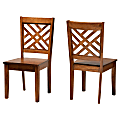 Baxton Studio Caron Dining Chairs, Walnut Brown, Set Of 2 Dining Chairs