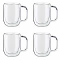 Zwilling Sorrento Plus Double Wall Glass Coffee Mug Set, 12 Oz, Clear, Set Of 4 Mugs 1 thumbnail image