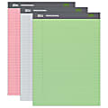 Office Depot® Brand Professional Writing Pads, 8 1/2" x 11 3/4", Legal/Wide Ruled, 50 Sheets, Assorted Colors, Pack Of 3
