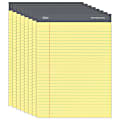 Office Depot® Brand Professional Writing Pads, 8 1/2" x 11 3/4", Legal/Wide Ruled, 50 Sheets, Canary, Pack Of 8 1 thumbnail image
