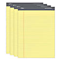 Office Depot® Brand Professional Legal Pad, 8 1/2" x 11 3/4", Narrow Ruled, 200 Pages (100 Sheets), Canary, Pack Of 4