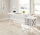 Realspace® X-Cross 48"W Computer Desk With File Cabinet, White