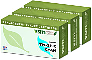 VSM VSM-TN210C (Brother TN-210C) High-Yield Remanufactured Cyan Toner Cartridges, Pack Of 3 Cartridges
