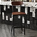 Flash Furniture Wright Steel/Wood Commercial-Grade Barstool With Boomerang Back, Walnut
