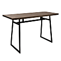Lumisource Geo Industrial Counter Table, Rectangular, Brown/Black