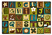 Carpets for Kids® KIDSoft™ Alphabet Blocks Seating Rug, 4’ x 6', Brown