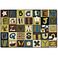 Carpets for Kids® KIDSoft™ Alphabet Blocks Seating Rug, 4’ x 6', Brown 1 thumbnail image