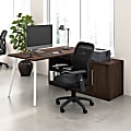 Bush Business Furniture Vista 60"W Corner Desk with Splayed Metal Legs and Low Storage Cabinet, Black Walnut, Standard Delivery 1 thumbnail image
