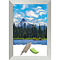 Amanti Art Wood Picture Frame, 24" x 34", Matted For 20" x 30", Brushed Sterling Silver
