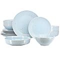 Elama Emilia 16-Piece Assorted Double Bowl Stoneware Dinnerware Set, Light Blue 1 thumbnail image