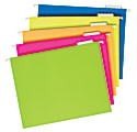 Pendaflex® Glow Hanging File Folders, 1/5 Cut, Letter Size, Assorted Colors, Box Of 25