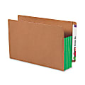 Smead® Redrope End-Tab File Pockets With Gussets, Legal Size, 3 1/2" Expansion, 30% Recycled, Green Gusset, Box Of 10