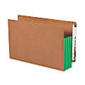 Smead® Redrope End-Tab File Pockets With Gussets, Legal Size, 3 1/2" Expansion, 30% Recycled, Green Gusset, Box Of 10 1 thumbnail image