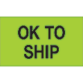 Tape Logic® Preprinted Special Handling Labels, DL1174, OK To Ship, Rectangle, 3" x 5", Fluorescent Green, Roll Of 500 1 thumbnail image