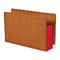 Smead® Redrope End-Tab File Pockets With Gussets, Legal Size, 3 1/2" Expansion, 30% Recycled, Red Gusset, Box Of 10