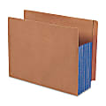 Smead® Redrope Extra-Wide End-Tab File Pockets, Legal Size, 5 1/4" Expansion, 30% Recycled, Blue Gusset, Box Of 10