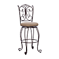 Linon Andrea 29" Gathered Back Swivel Bar Stool, Light Brown/Bronze 1 thumbnail image