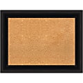 Amanti Art Non-Magnetic Cork Bulletin Board, 34" x 26", Natural, Parlor Black Plastic Frame