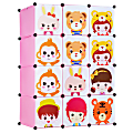 Mount-It! Children's Steel Portable Clothes Closet Rack With XL Storage Cubes, 57”H x 43-1/8”W x 18-7/16”D, Pink