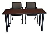 Boss 3-Piece 36"W Training Table And Chairs Set, Cherry/Black 1 thumbnail image