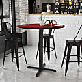 Flash Furniture Round Bar-Height Table, 43-1/8"H x 42"W x 42"D, Mahogany 1 thumbnail image
