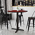 Flash Furniture Round Bar-Height Table, 43-1/8"H x 42"W x 42"D, Mahogany