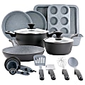 Oster Bastone Nonstick Cookware Set, Speckled Gray, Set Of 23 Pieces