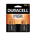 Duracell Coppertop 9-Volt Alkaline Batteries, Pack Of 2