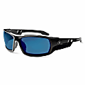 Ergodyne Skullerz® Safety Glasses, Odin, Black Frame, Blue Mirror Lens