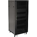 Sanus Component Series 27RU AV Rack - Audio Rack for Home Theater - Black - For A/V Equipment - 42U Rack Height x 19.40" Rack Width x 21.60" Rack Depth - Floor Standing - Black - Steel, Tempered Glass - 750 lb Maximum Weight Capacity