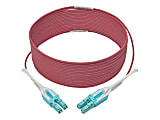 Tripp Lite 3M 10 Gb Duplex Multimode 50/125 OM4 LSZH Fiber Patch Cable (LC/LC), Push/Pull Tabs, Magenta, 3 m (10 ft.) - Patch cable - LC multi-mode (M) to LC multi-mode (M) - 3 m - fiber optic - duplex - 50 / 125 micron - IEEE 802.3ae/OM4
