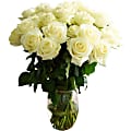 Rose Farmers White Pure Long Stem Roses, White, Box Of 24 Roses