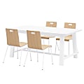 KFI Studios Midtown Dining Table With 4 Chairs, White Table, Natural/White Chairs 1 thumbnail image