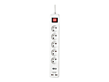 Tripp Lite 5-Outlet Power Strip with USB Charging - French Type E Outlets, 220-250V, 16A, 3 m Cord, Type E Plug, White - Power strip - 16 A - AC 230 V - input: Type E - output connectors: 5 (2 x USB, 5 x Type E) - 10 ft cord - Belgium, France - white