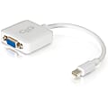 C2G Mini DisplayPort to VGA Adapter - M/F - Mini DisplayPort/VGA for Notebook, Tablet, Monitor, Video Device - 8" - 1 x Mini DisplayPort Male Thunderbolt - 1 x HD-15 Female VGA - White