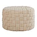 LumiSource Braided Round Ottoman, 16”H x 25”W x 25”D, Cream 1 thumbnail image