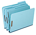 Pendaflex® Heavy-Duty Pressboard Folders With Embossed Fasteners, Letter Size, 100% Recycled, Blue, Pack Of 25